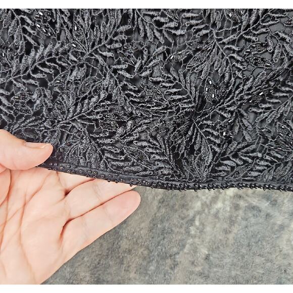 VTG Oleg Cassini Black Tie Beaded Sequin Evening Jacket 1X Elegant Formalwear - Picture 4 of 9